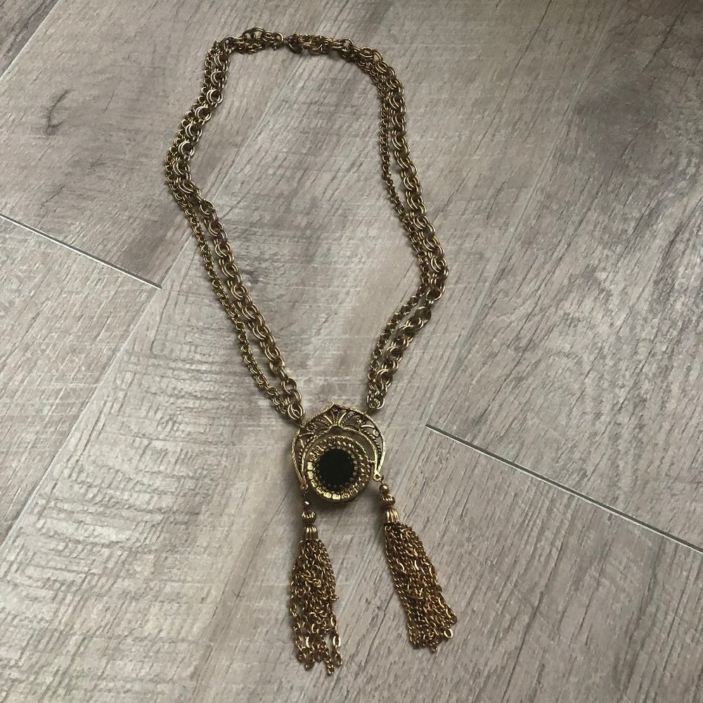 Unique Vintage Double Tassel Necklace
